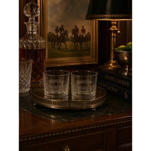 Jameson Black Barrel Whiskey Glasses Set of 2 Embossed Rocks Glass Lowball 3.5in